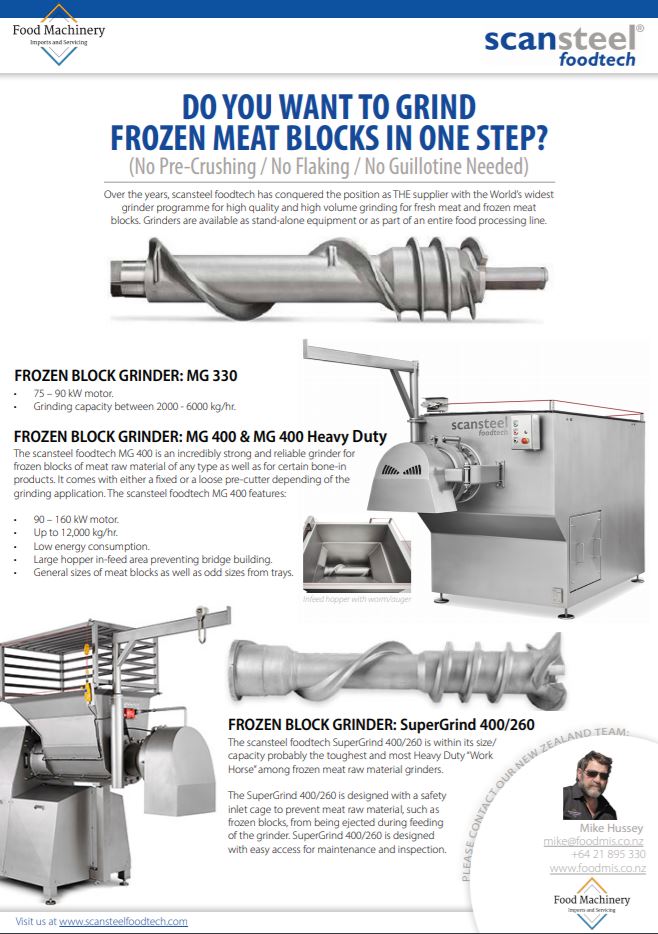 Grinder-frozen meat blocks flyer